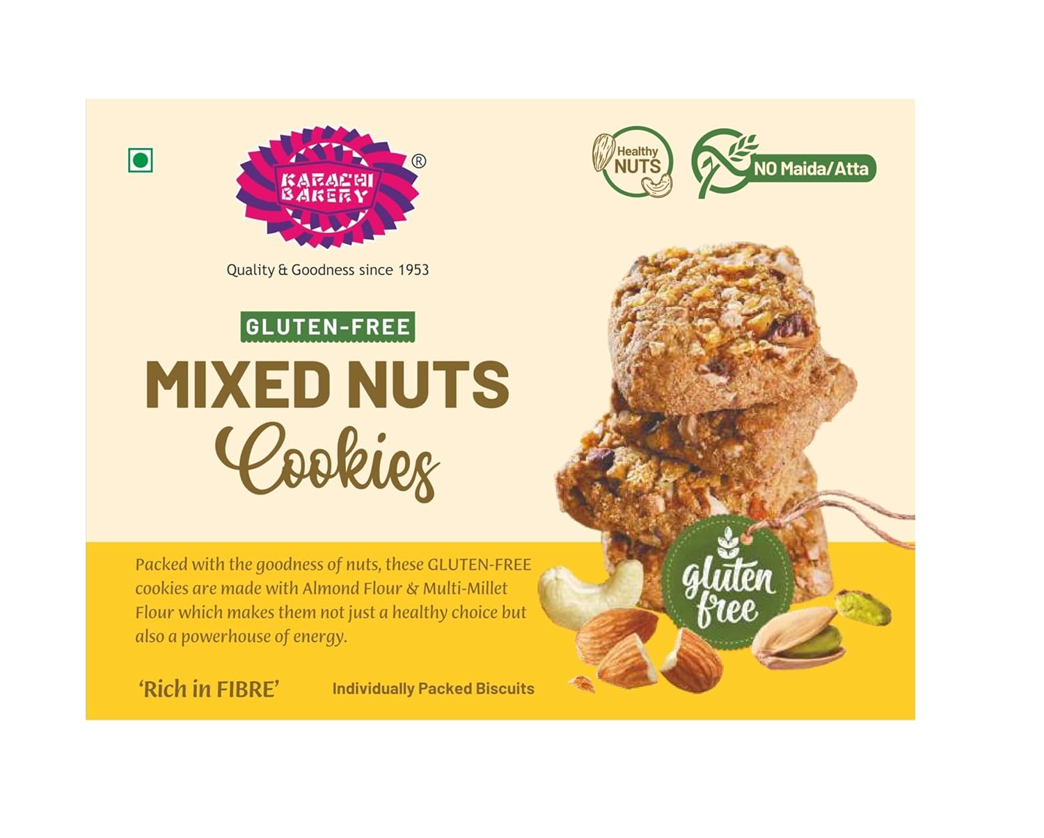 Karachi Gluten Free Biscuits - Mixed Nuts 100g